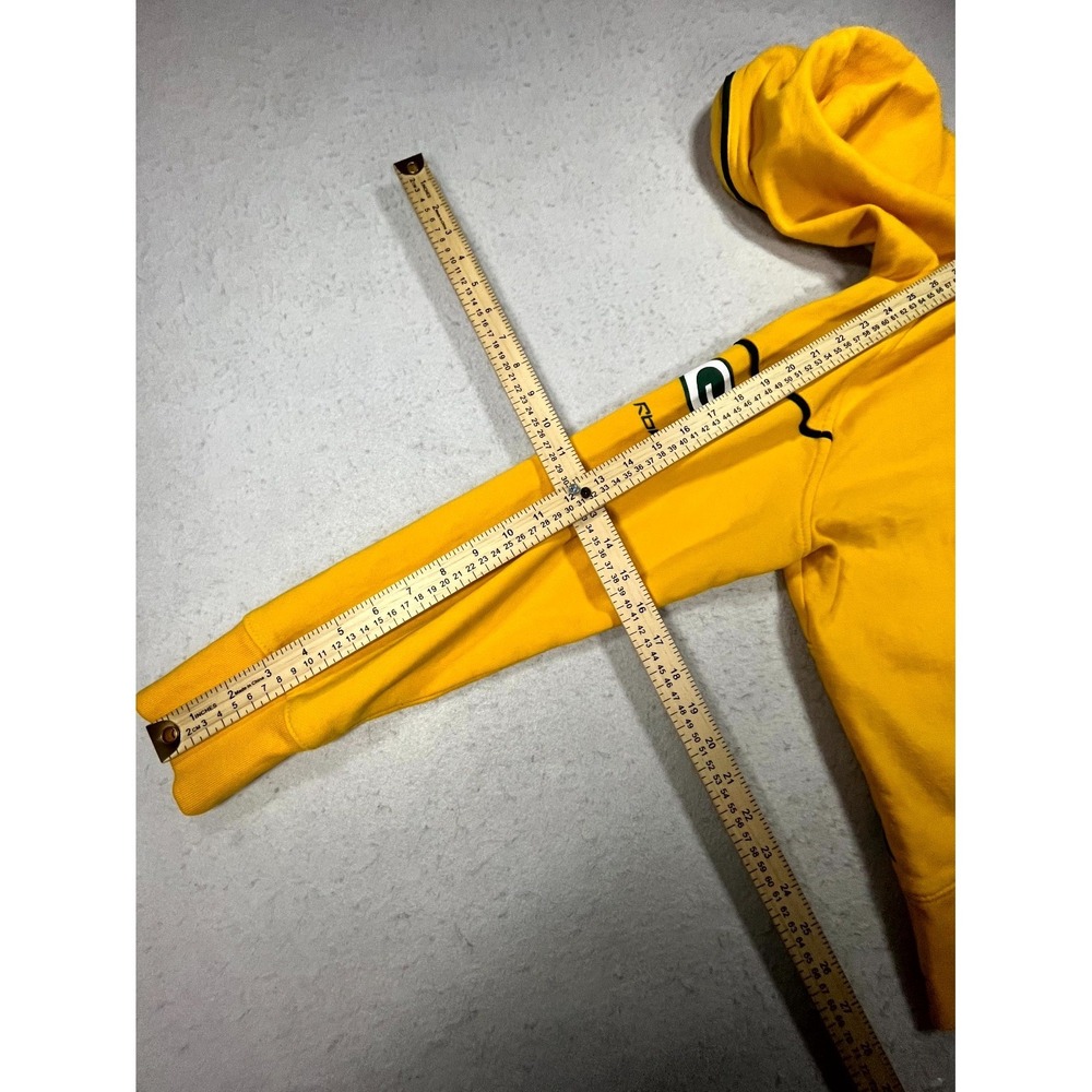 Green Bay Packers Hoodie Mens Small Yellow Reebok Football NFL Full Zip Athletic - Picture 10 of 12
